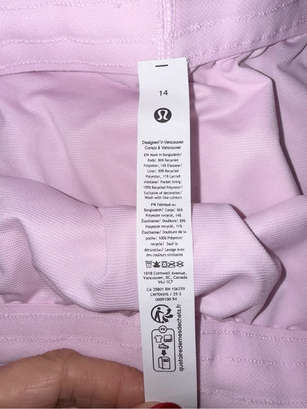 LULULEMON Pace Rival High-Rise Short 3" Pink Organza - Size 14 - Picture 4 of 8